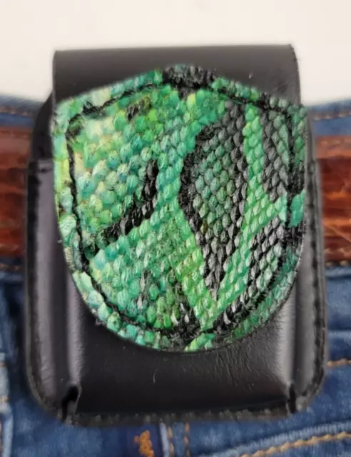 BURMESE PYTHON ZIPPO leather lighter case Pouch holder New Genuine Handmade