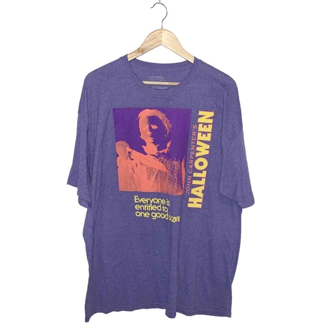 John Carpenters Halloween Tee Purple Michael Myers XL Movie Promo T-shirt Mens