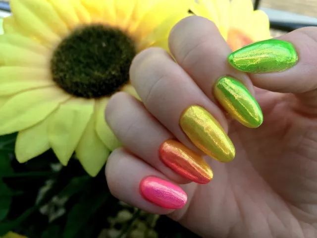 Holographischer Nagelglitzer Pulver 14-teiliges SET schillernder Meerjungfraueneffekt Glitzer 2