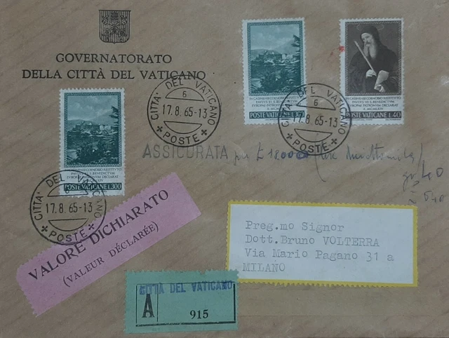 POSTE VATICANE 1965 "Proclamazione S.Benedetto", serie completa, con