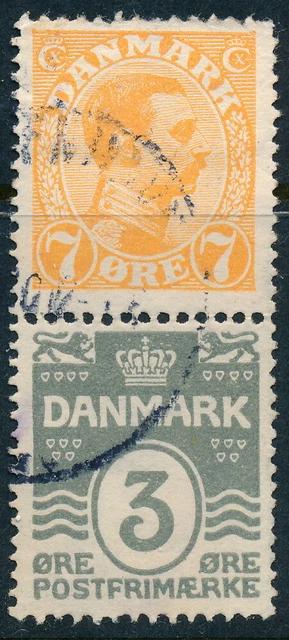 Denmark Scott 98/87v/AFA Automat 1a, 7+3ø PEARL GREY, Fine Used Automat PAIR RR!