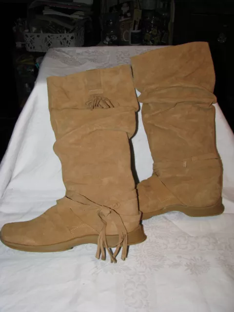 Women's BRONX Slouch Tan Sueded Tall Boots Size 10