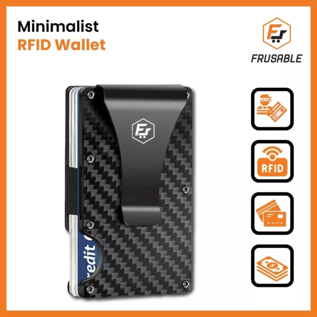 Men RFID Blocking Slim Money Clip Wallet Credit Card ID Holder Thin Minimalist