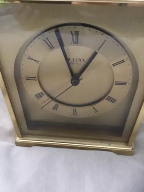 Bulova Quartz Brass Mantle Clock Made in Germany 2