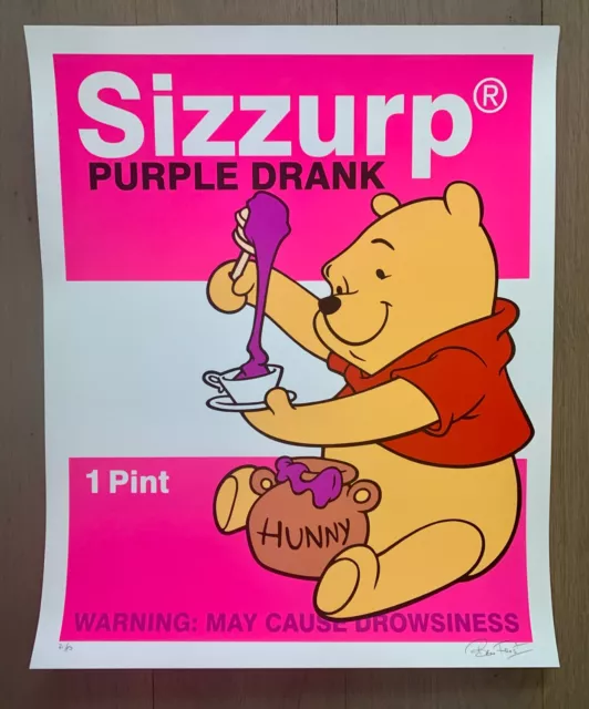 Ben Frost Print 'Sizzurp' (Winnie the Pooh) Original Signed Art Poster 24x18in