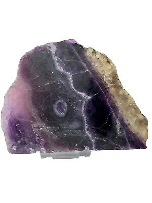 470g Natural beautiful PURPLE Fluorite Crystal Rough stone specimens cure Slice