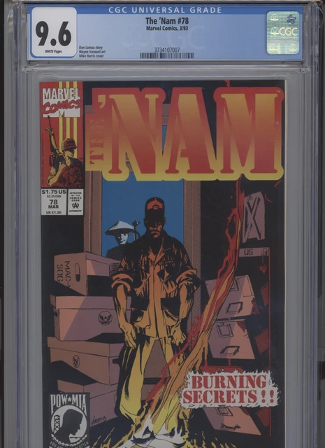 The Nam #78 Nm 9.6 Cgc White Pages Lomax Story Vansant Art Harris Cover