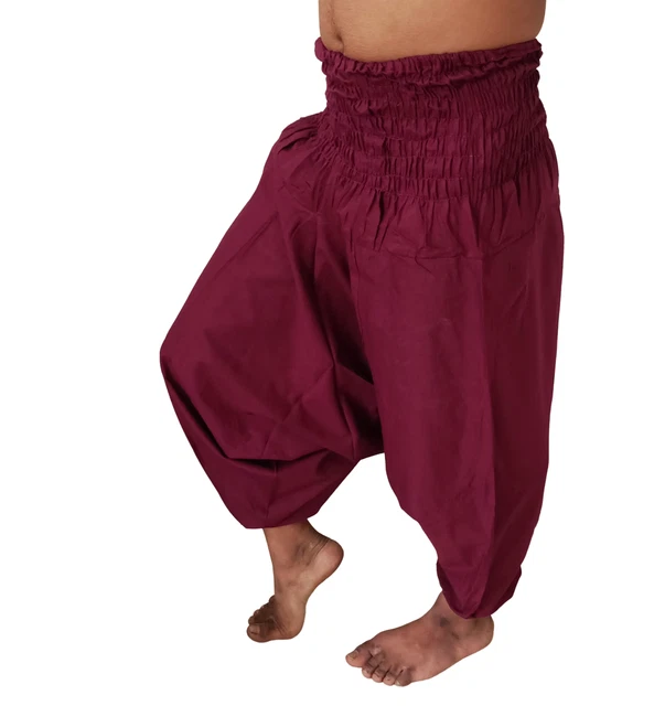 INDIEN COTON SAROUEL Gypsy Hippie Ali Baba Bouffant Bleu Marine Femme Yoga EUR 29,23 - FR