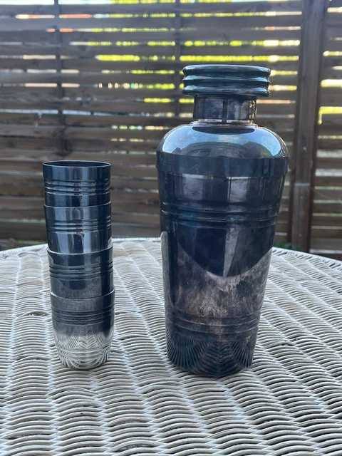 Shaker à Cocktails Ancien En Métal Argenté – Poinçons, Art De La Table
