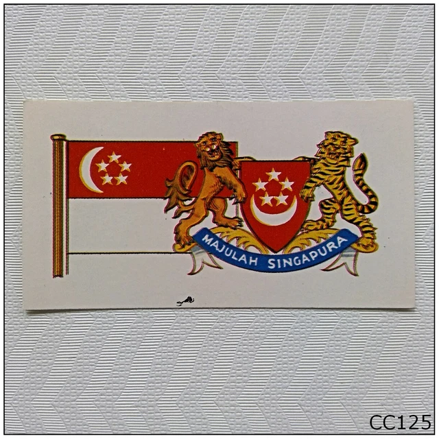 BROOKE BOND FLAGS And Emblems Of The World 22 Singapore Tea Card