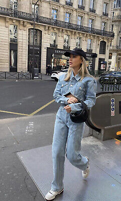 Zara Giacca di jeans corta con colletto blu SS22 Nuova Taglie XS-XXL RIF. 6688/024