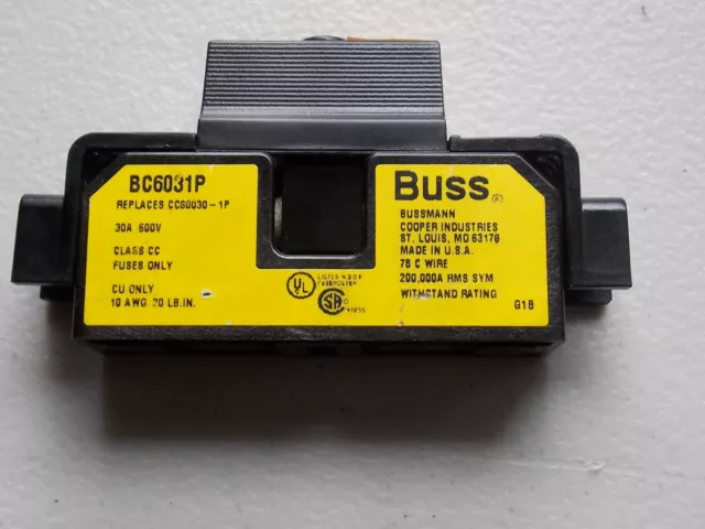 Buss Bc6031P Fuse Holder With Bussman  Sami 7N Fuse Cover