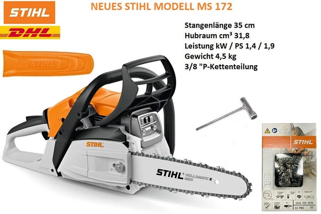 Stihl® nuovo modello ms 172 1,9ps motosega, 35 cm/14"", 3/8"", 63PM3 NUOVA⭐⭐⭐