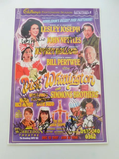 John Nettles Lesley Joseph Bill Pertwee & Cast Signed Wimbledon Pantomime Poster