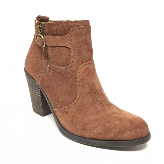 Women's NEW Lucky Brand Everalda Ankle Boots Booties Shoes Size 10 Brown Suede