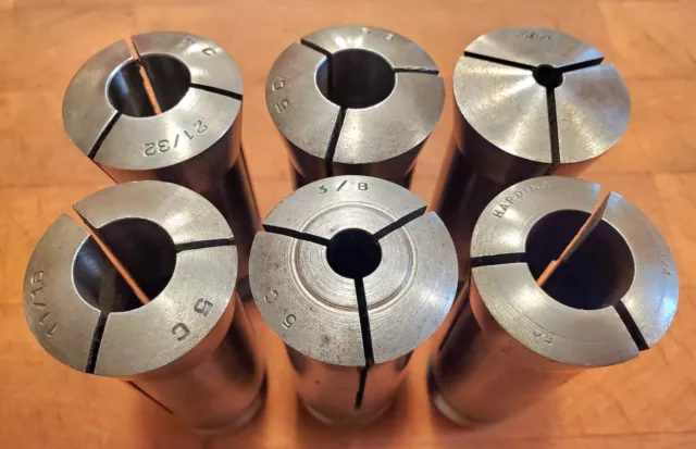 5C Collet Lot - Hardinge etc 11/16" 21/32" 3/8" 5/8" 3/4" 15/64"