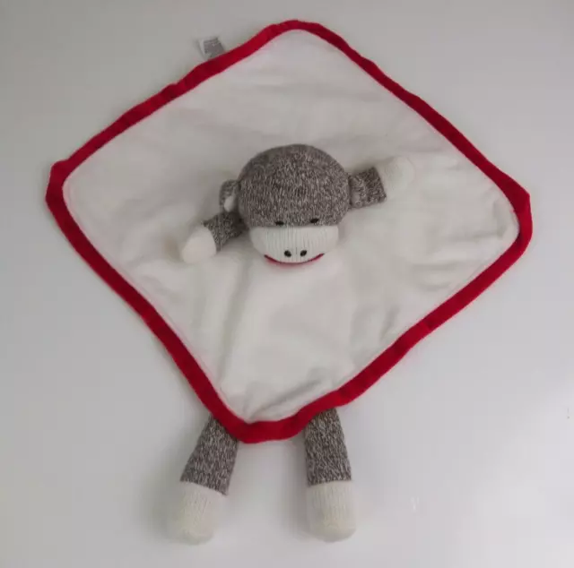 Baby Starters Sock Monkey Rattle Security Blanket Lovey Snuggie 12"