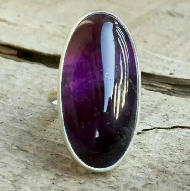 Stunning Amethyst Gemstone 925 Sterling Silver Handmade Ring All Size