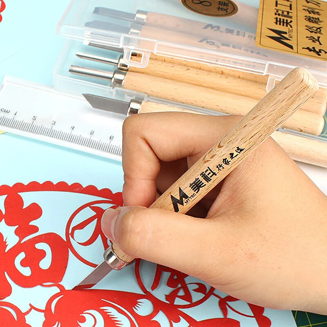 DIY Pen Woodcut Knife Scorper Wood Carving Tools Woodworking Hobby Arts Craft ^^