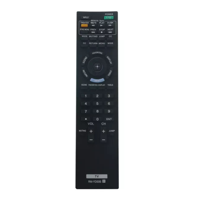 RM-YD035 Replace Remote for Sony Bravia TV KDL-32BX300 KDL-22BX300 KDL-46EX400