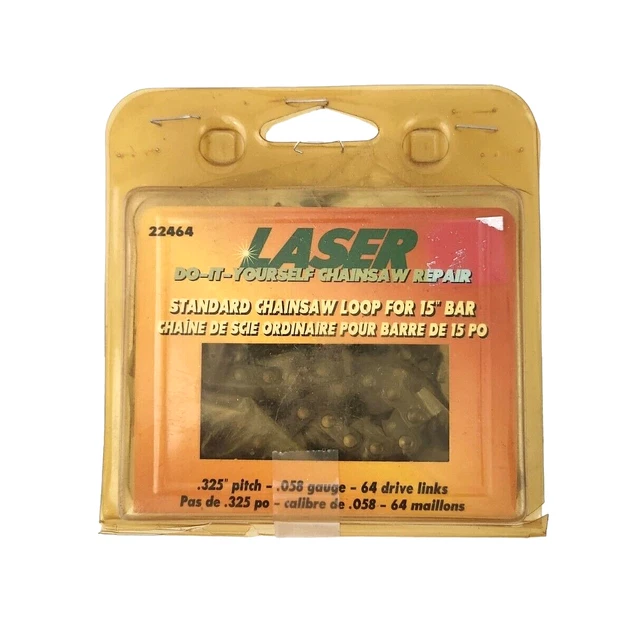 Laser 22464 Chainsaw Chain Loop Standard for 15" Bar .325" .058 64DL