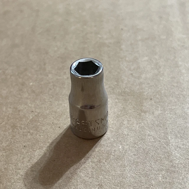 VINTAGE "CRAFTSMAN USA -VV- 43502" KNURLED METRIC SOCKET ~ 6mm ~ 1/4" DR ~ 6 PT