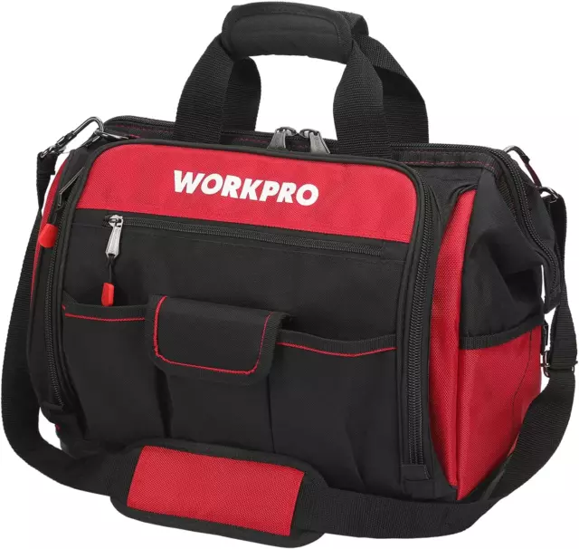 WORKPRO Elektriker Wasserdichte Werkzeugtasche Profi, Weite Öffnung & Große Kapa