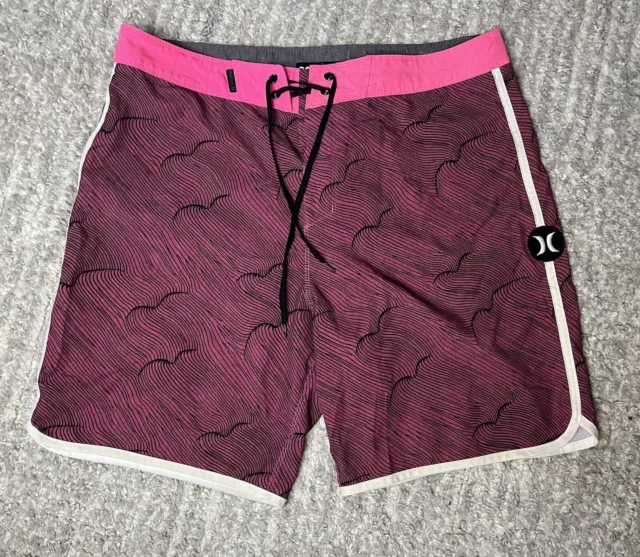 Hurley Phantom Board Shorts Hot Pink Surf Beach Swim Trunks Unlined Men’s 32