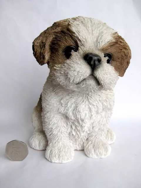 Vintage Shih Tzu Beautiful Puppy Ornament Unusual & Quite Heavy
