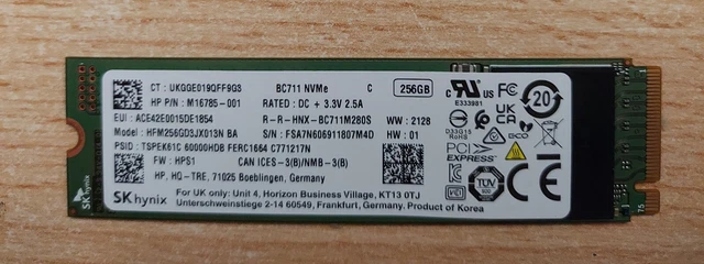 SSD SK HYNIX BC711 512 Go M.2 2230 PCIe NVMe HFM512GD3GX013N BA Dell