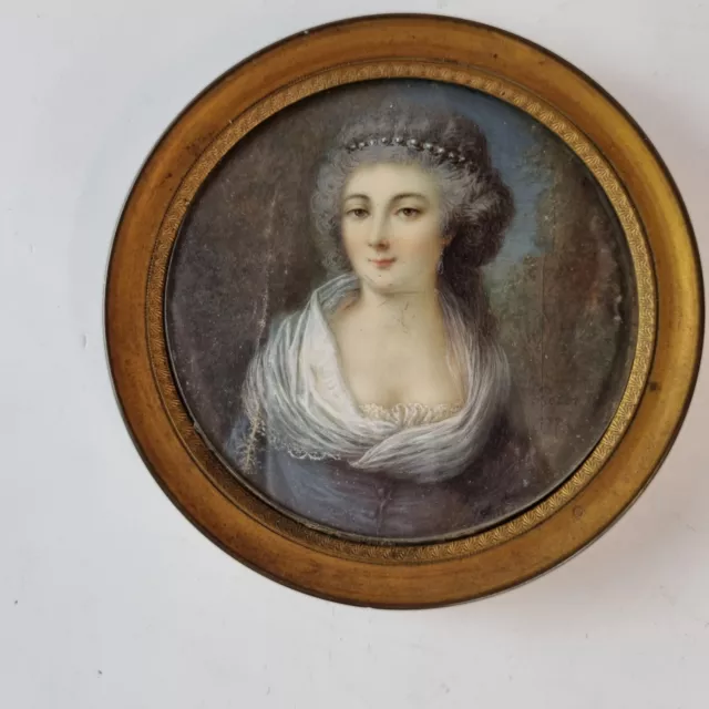 Fine Antique 18th Century Portrait Miniature Princess Lubomirski Signed "Petit"