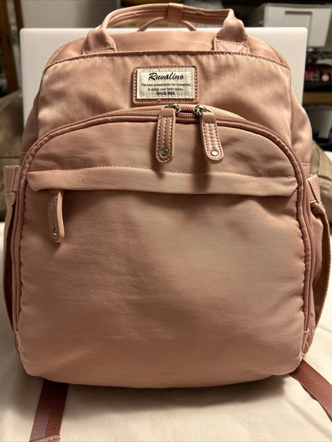 Diaper Bag Backpack, RUVALINO Multifunction Travel Back Pack Pink Waterproof