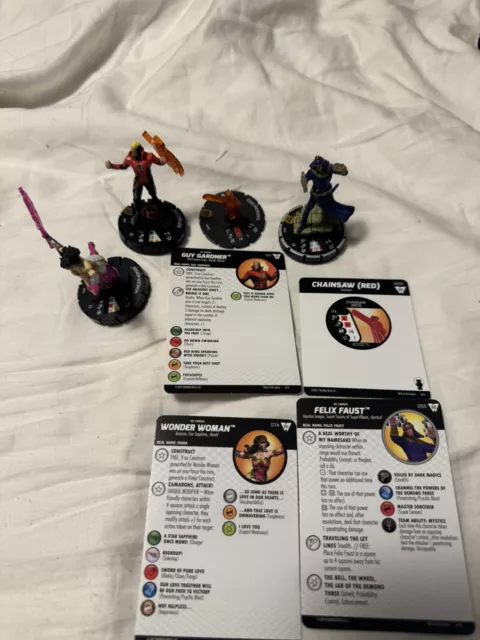 DC Heroclix Guy Gardner #071 Wonder Woman 074 And Felix Faust 055 Lot