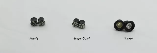 Pair of 1/2" 12mm Organic Hand Carved Horn Saddle Plugs Handmade Earring