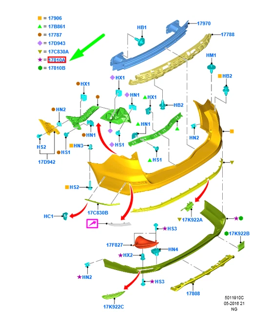 FORD MONDEO MK5 Estate Rear Bumper Bar Extension Cover 2008878 NEW