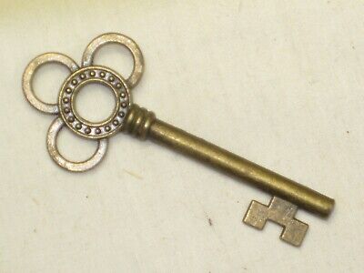 vintage ornate skeleton key faux antique reproduction metal key lock part solid