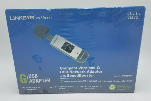 Cisco-Linksys WUSB54GSC Compact Wireless-G USB Network Adapter with SpeedBooster