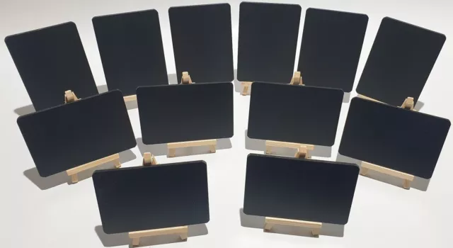 A5x6- A6X12  TABLE TOP BLACKBOARD CHALKBOARD ON WOODEN EASELS + 8 COLOUR PENS FX