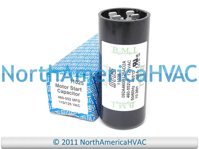 USA 460-552 MFD UF Electric Motor Start Capacitor 110-125V HVAC 125 Vac V Volt E - Foto 11