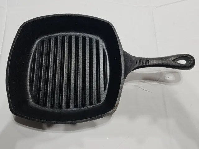 Emeril Lagasse Cast Iron 10" Square Skillet Grill Ribbed Fry Pan 1.75" Deep