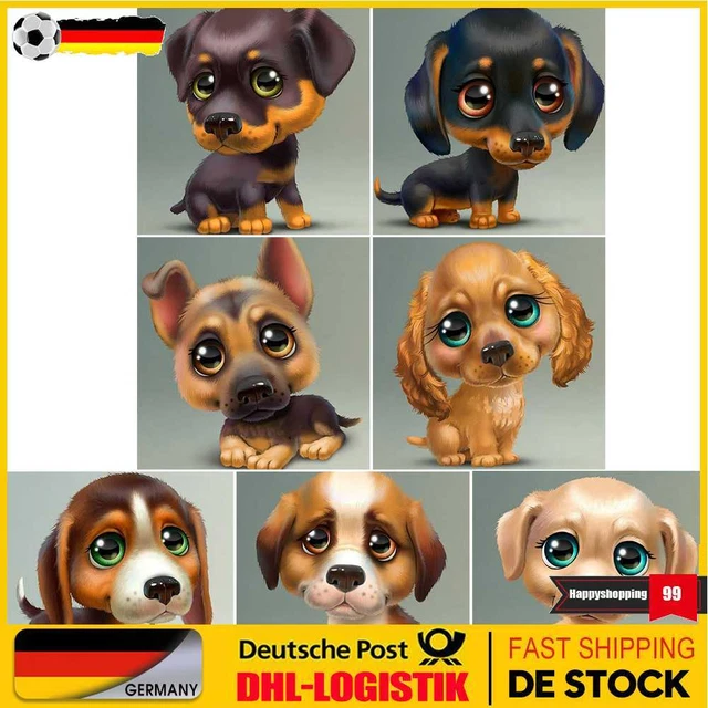 5D DIY Full Drill Diamond Painting Cartoon Dog Cross Stitch Embroidery Kits