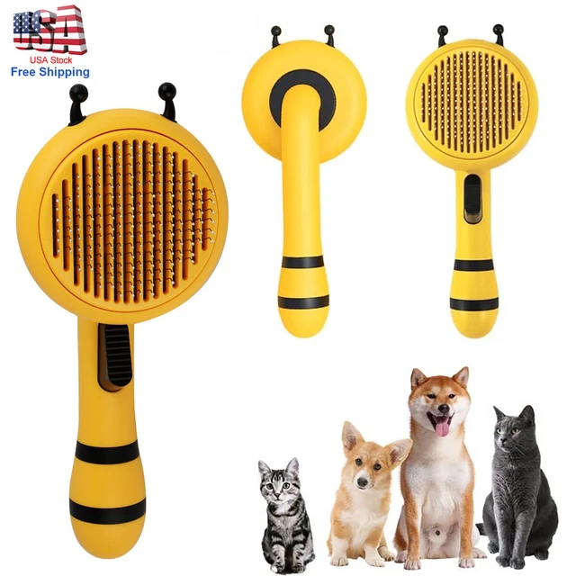 Pet Hair Remover Dog Cat Comb Grooming Massage Deshedding Self Cleaning Brush US