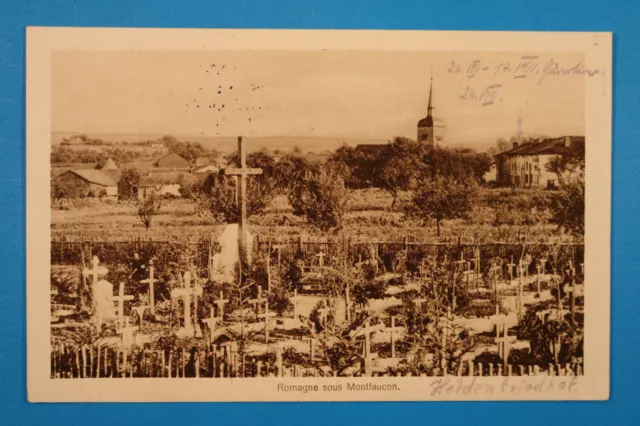 Meuse 55 Lorrain CP CPA Romagne sous Montfaucon 1916 cimetiere tombes Fermes WK