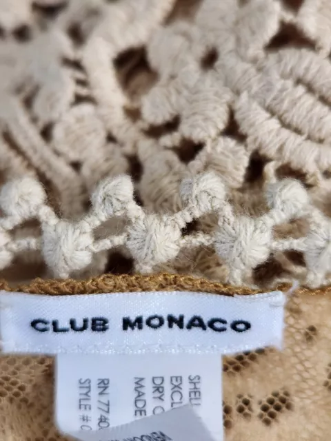 Club Monaco Embroidered Scarf Cotton Beige 2