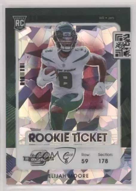 2021 Panini Contenders Optic Ticket Cracked Ice Prizm /22 Elijah Moore Rookie RC