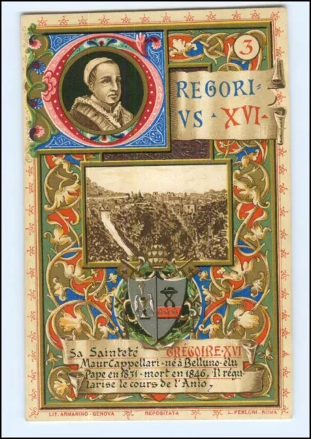 S2210/ Vatikan Papst  Gregori XVI Litho AK  1903  Karte Nr. 3