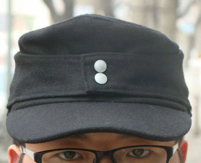 Wool Field Cap WW2 GERMAN M43 Wool Field Cap Panzer Cap Mountain hat Officers Black ...