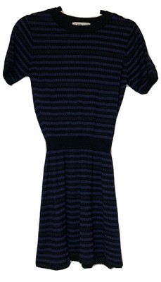 Zara Knit Womens Size Small Striped Jersey Knit Mini Dress Short Sleeve