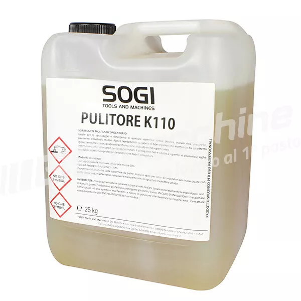 Liquido Sgrassante Ultraconcentrato Sogi K110 Da 1L A 25 Kg Per Vasca Pulitrice