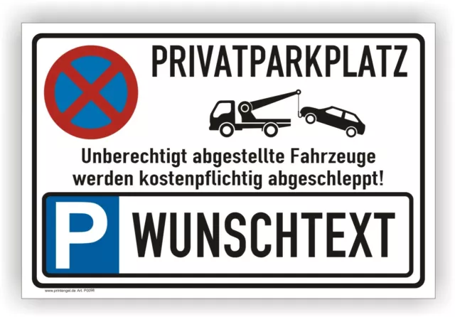 Parken verboten Schild Parkverbotsschild Privatparkplatz Parkplatz Schilder P098